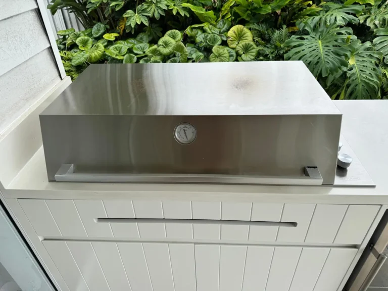 Built-in stainless-steel BBQ after cleaning in Sydney