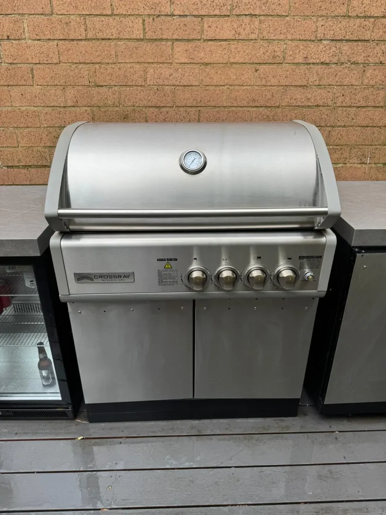 Freestanding stainless-steel BBQ after detailed cleaning in Sydney