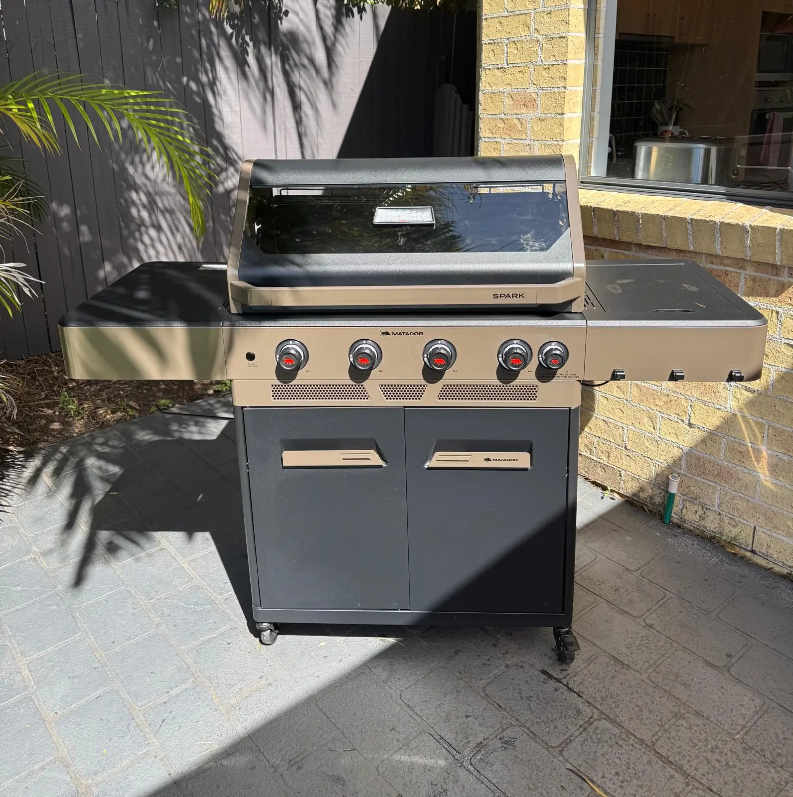 Front view of a Matador Spark four-burner trolley BBQ in Narraweena after cleaning