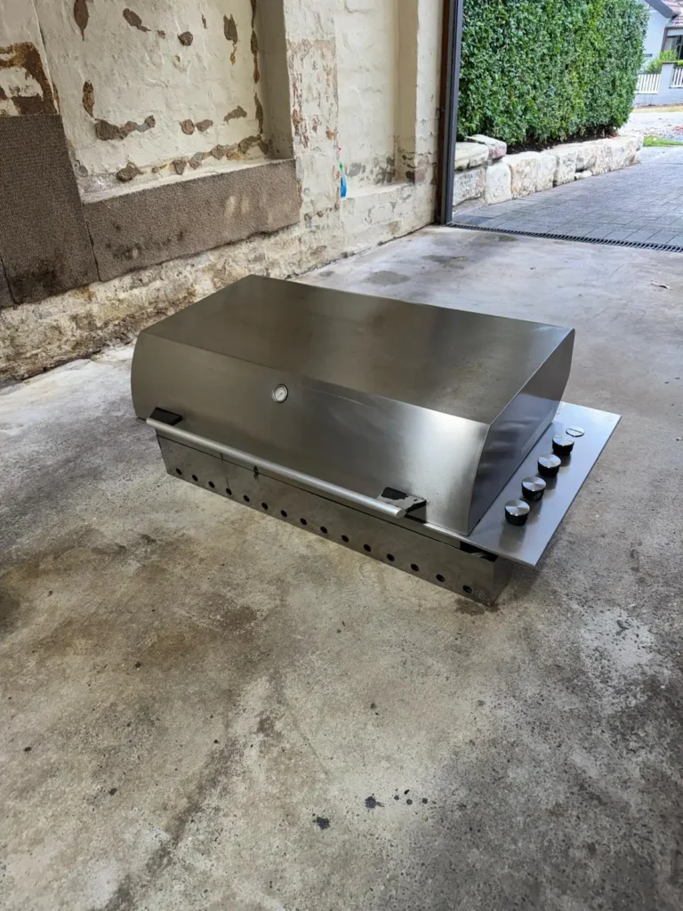 Stainless-steel built-in BBQ after cosmetic restoration in Sydney