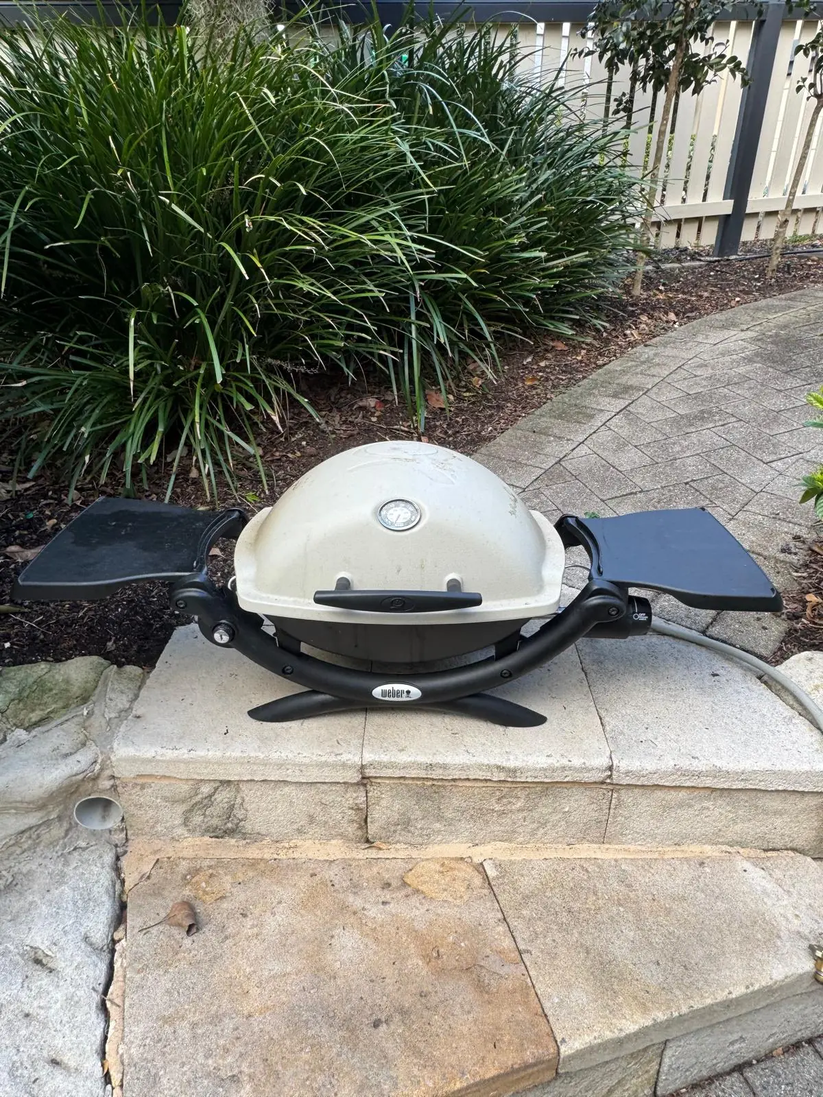 Weber Q1200 BBQ in Mosman before cleaning, closed exterior view